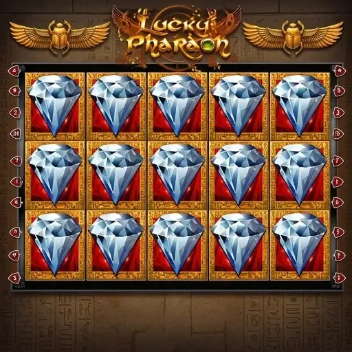 Hitnspin Casino Lucky Pharaon Slot mit leuchtenden Diamantsymbolen